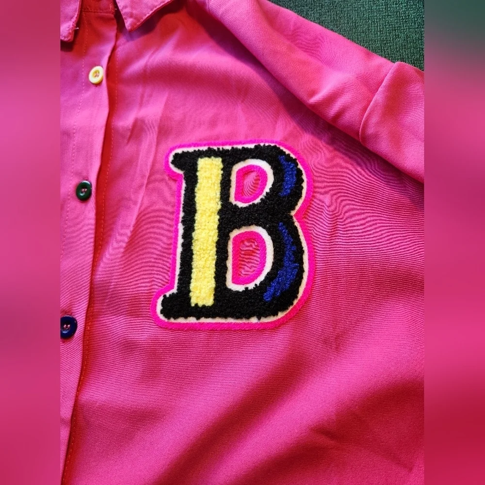 Baddie Varsity Shirt Pink - Size S - Picture 4 of 10